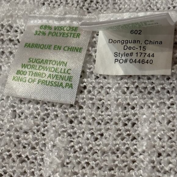 Lilly Pulitzer Open Front Roll Edge Cardigan Sweater XS White Lightweight Sheer - Picture 6 of 7